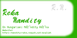 reka mandity business card